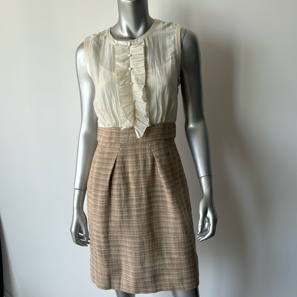 Tweed dress with inner top slip